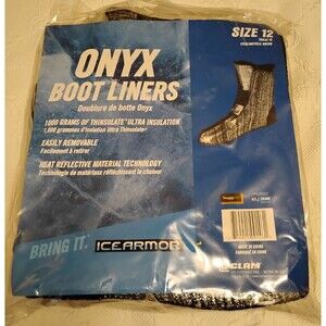 Onyx Thinsulate Boot Liners Size 12 Icearmor New